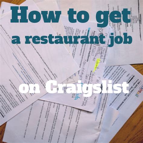 Hiring multiple candidates. . Craigslist restaurant jobs